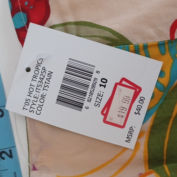 Izod A-line skirt, tropical print, size 10 - Picture 6 of 9